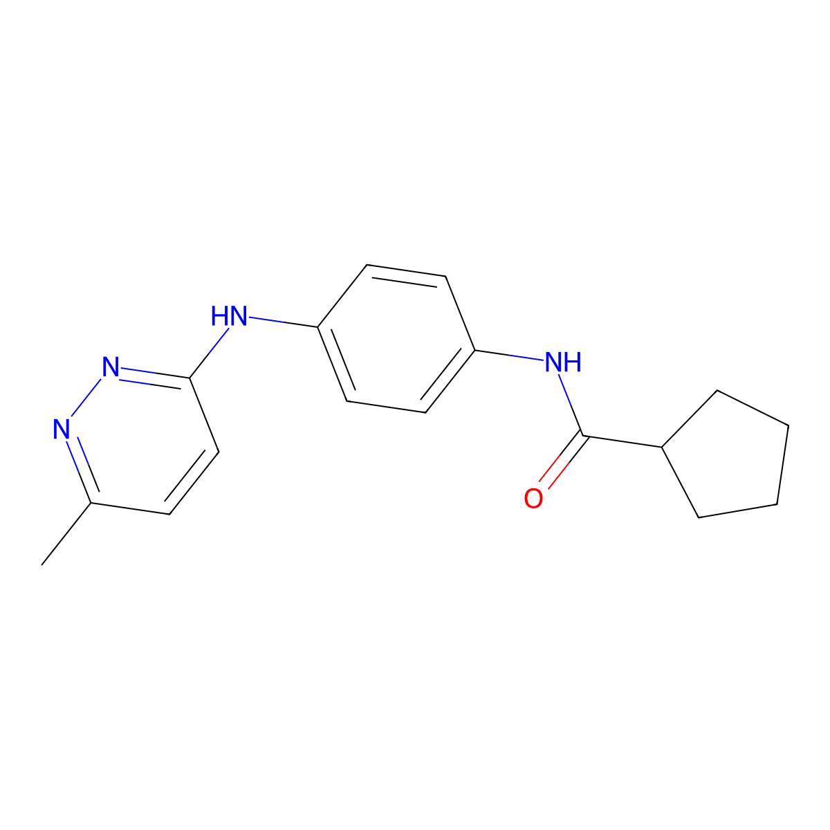 N-(4-((6-methylpyridazin-3-yl)amino)phenyl)cyclopentanecarboxamide molecular structure, CAS 1203069-90-2