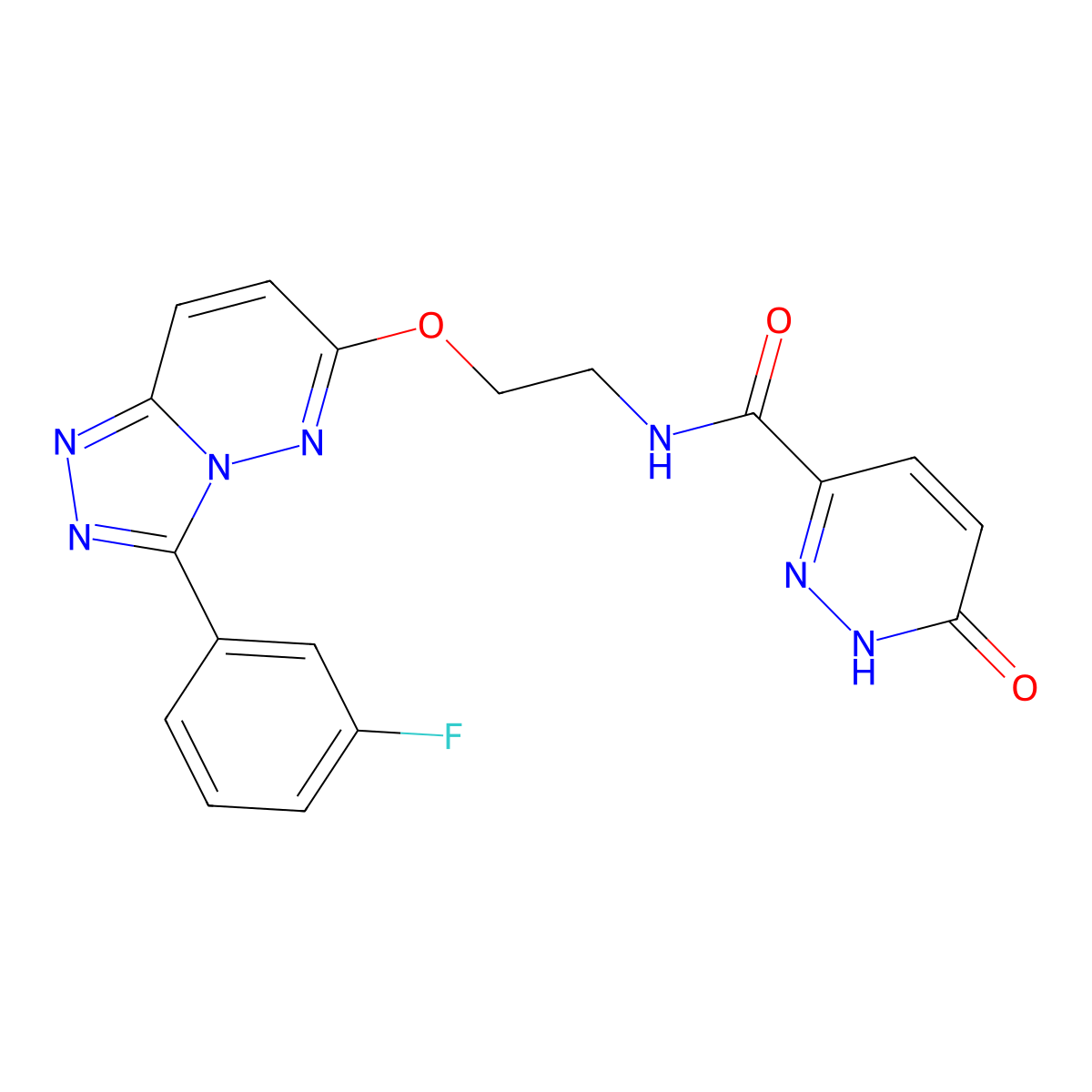 N-(2-((3-(3-fluorophenyl)-[1,2,4]triazolo[4,3-b]pyridazin-6-yl)oxy)ethyl)-6-oxo-1,6-dihydropyridazine-3-carboxamide molecular structure, CAS 1203070-47-6