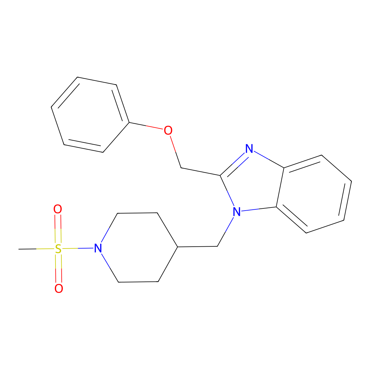 1-((1-(methylsulfonyl)piperidin-4-yl)methyl)-2-(phenoxymethyl)-1H-benzo[d]imidazole molecular structure, CAS 1203070-74-9
