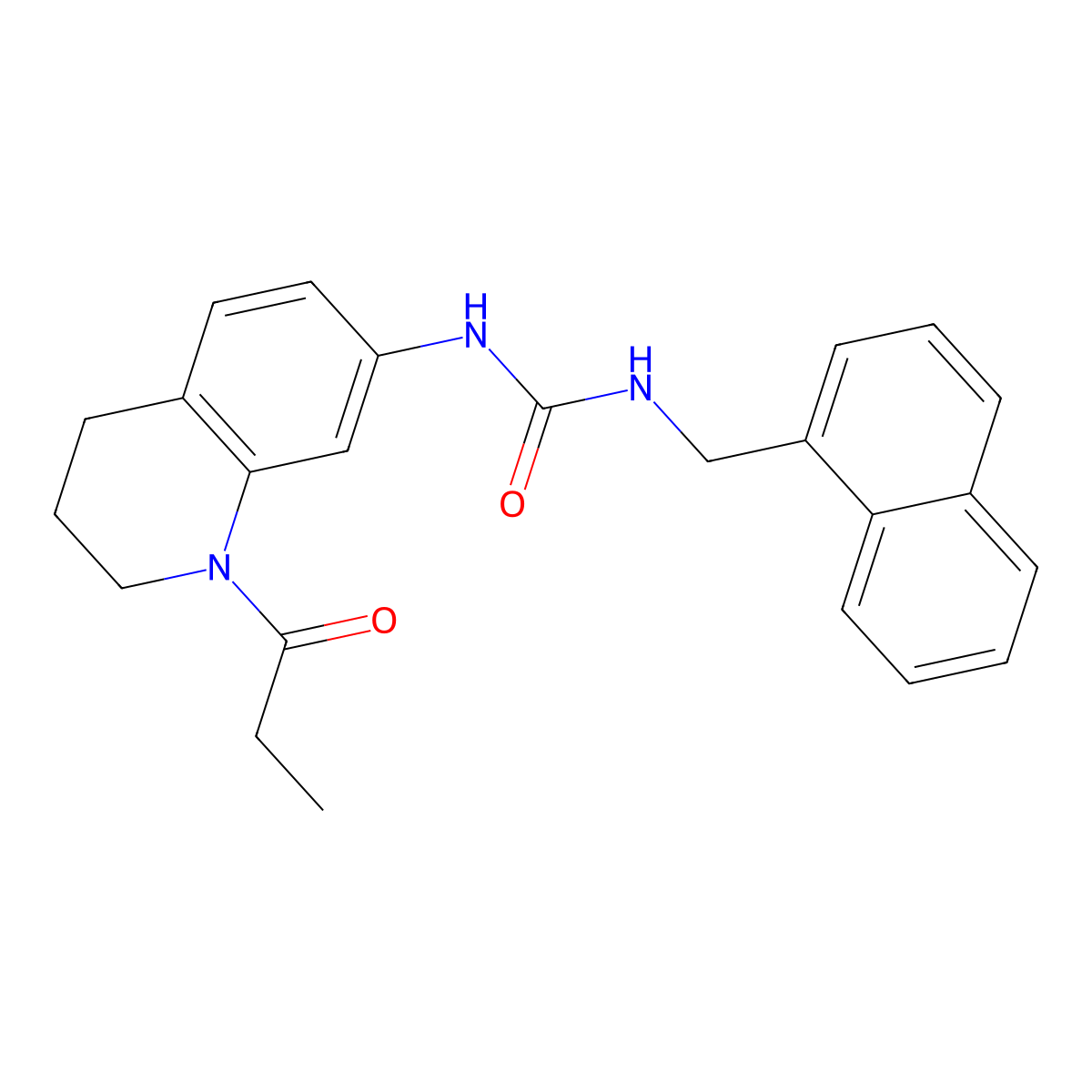 1-(Naphthalen-1-ylmethyl)-3-(1-propionyl-1,2,3,4-tetrahydroquinolin-7-yl)urea molecular structure, CAS 1203071-80-0