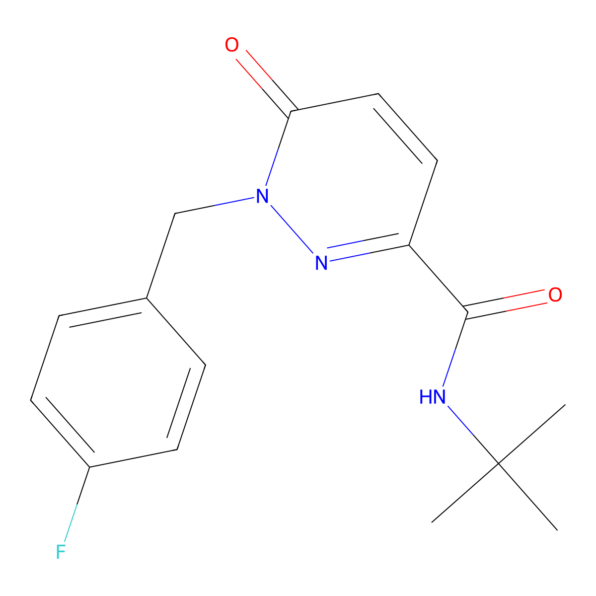 N-(tert-butyl)-1-(4-fluorobenzyl)-6-oxo-1,6-dihydropyridazine-3-carboxamide molecular structure, CAS 1203072-16-5