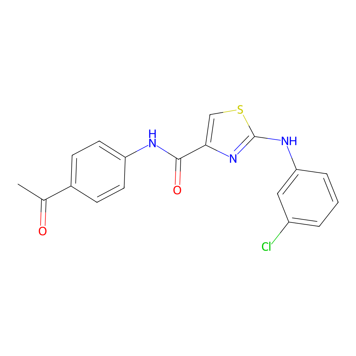 N-(4-acetylphenyl)-2-((3-chlorophenyl)amino)thiazole-4-carboxamide molecular structure, CAS 1203072-19-8