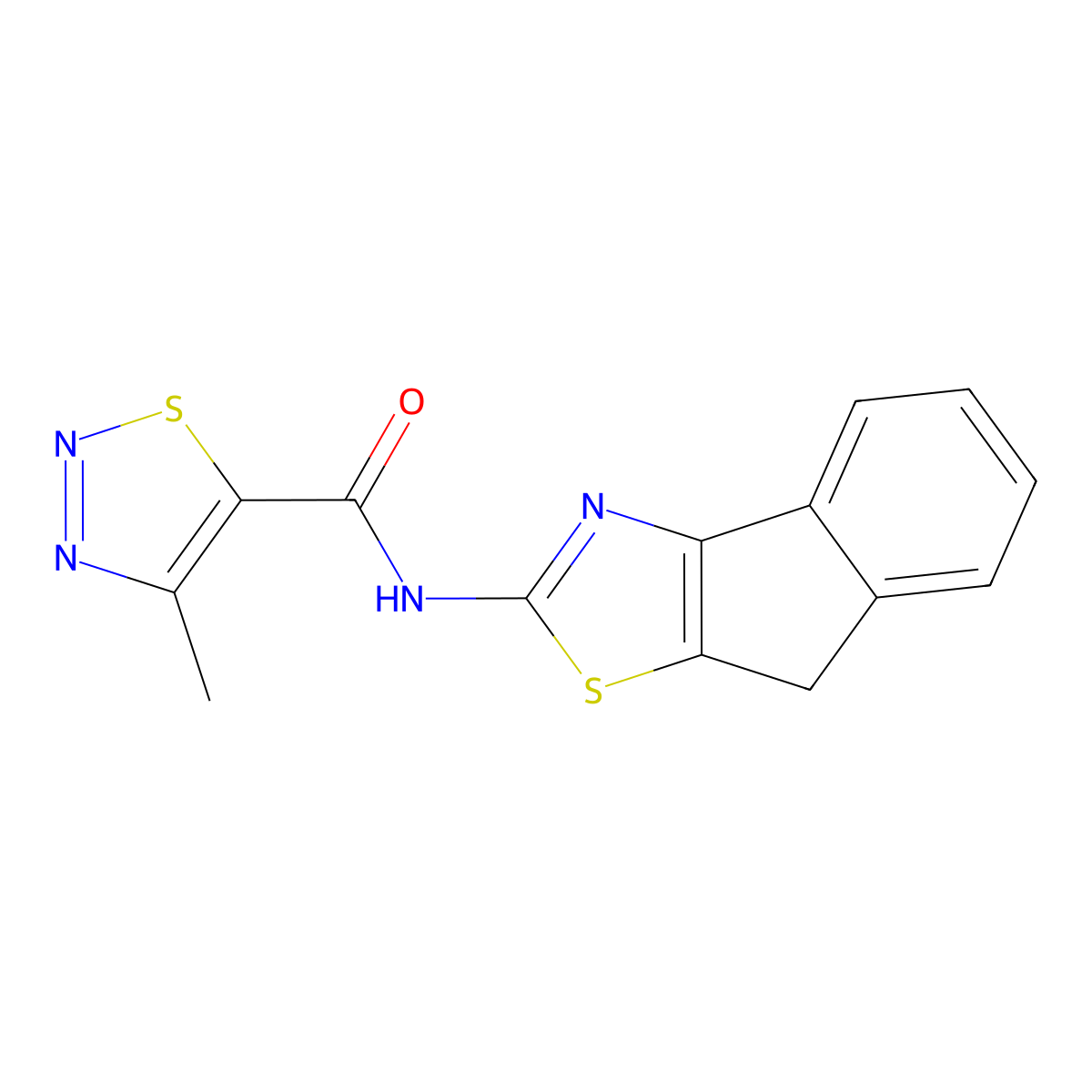 N-(8H-indeno[1,2-d]thiazol-2-yl)-4-methyl-1,2,3-thiadiazole-5-carboxamide molecular structure, CAS 1203074-10-5