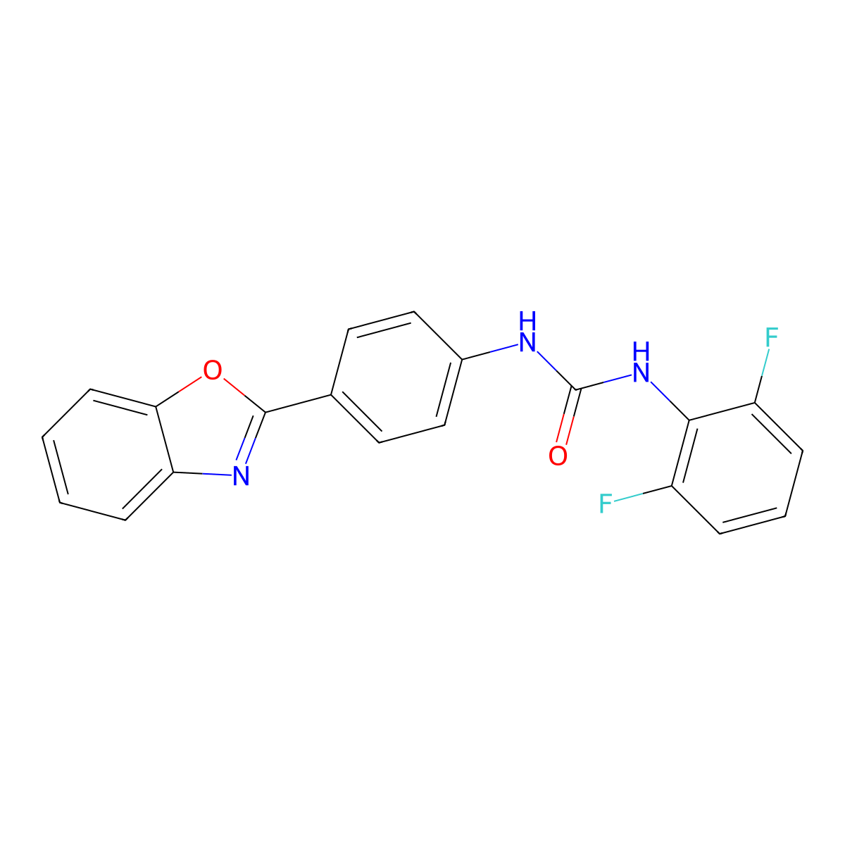 1-(4-(Benzo[d]oxazol-2-yl)phenyl)-3-(2,6-difluorophenyl)urea molecular structure, CAS 1203074-16-1