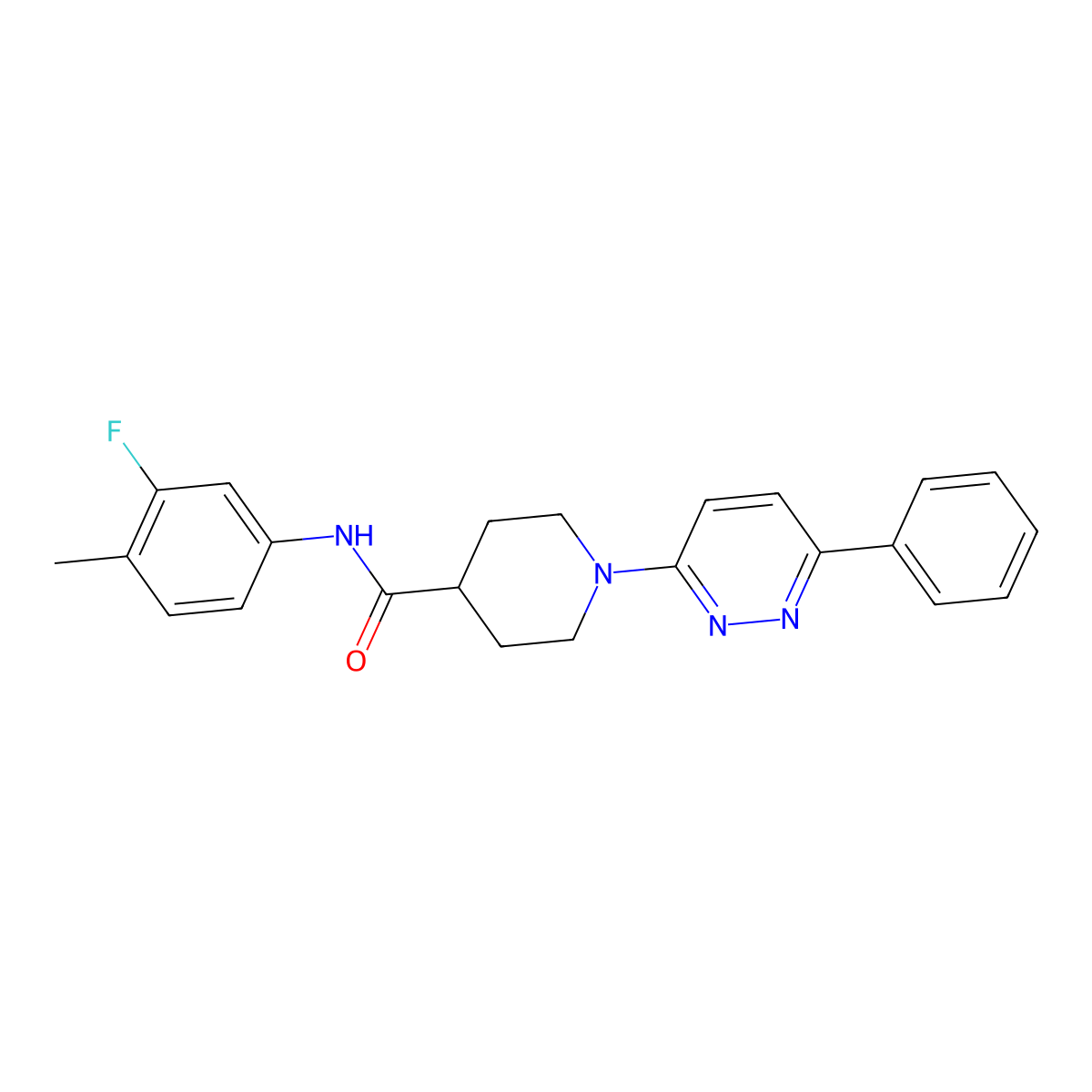 N-(3-fluoro-4-methylphenyl)-1-(6-phenylpyridazin-3-yl)piperidine-4-carboxamide molecular structure, CAS 1203075-33-5