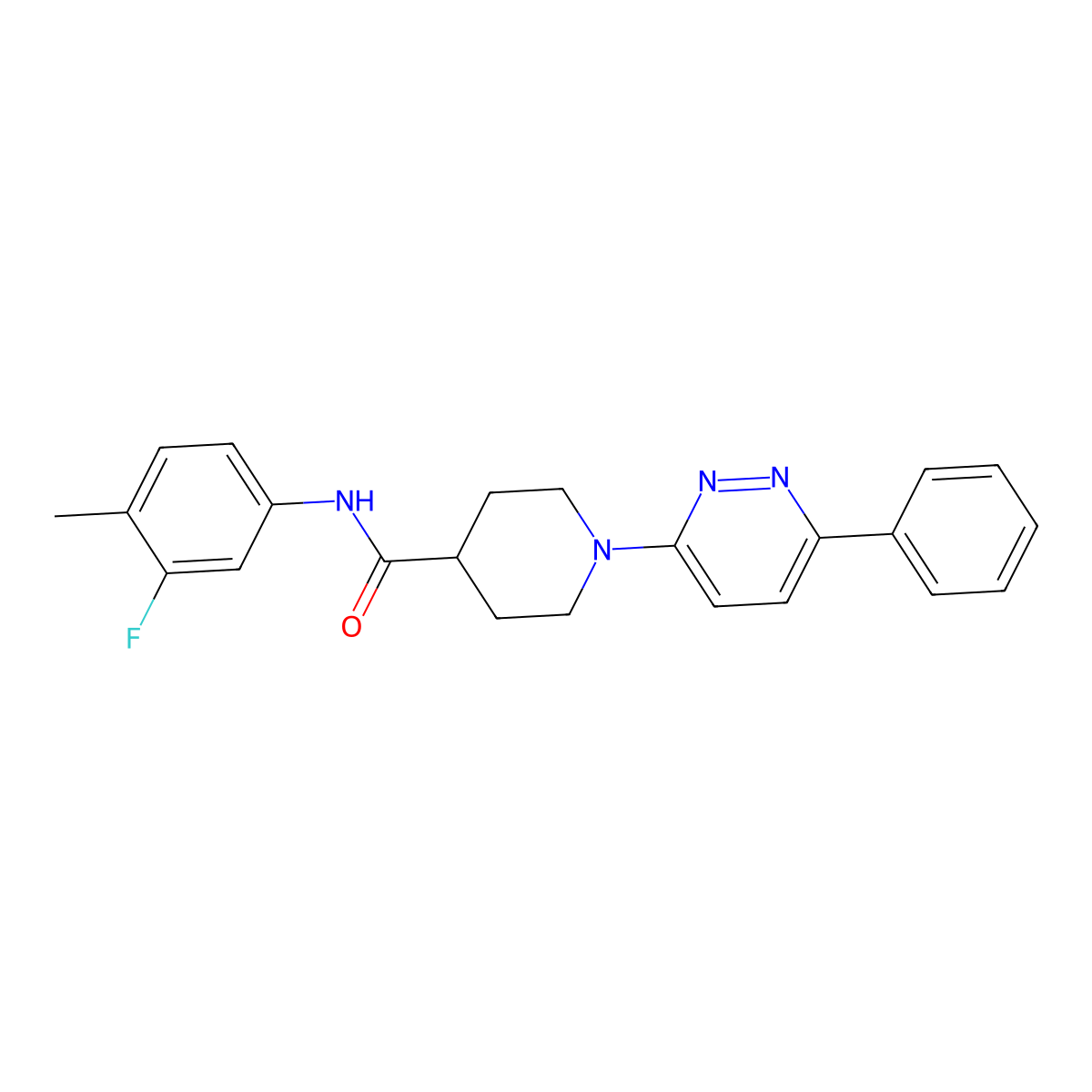 N-(3-fluoro-4-methylphenyl)-1-(6-phenylpyridazin-3-yl)piperidine-4-carboxamide molecular structure, CAS 1203075-33-5