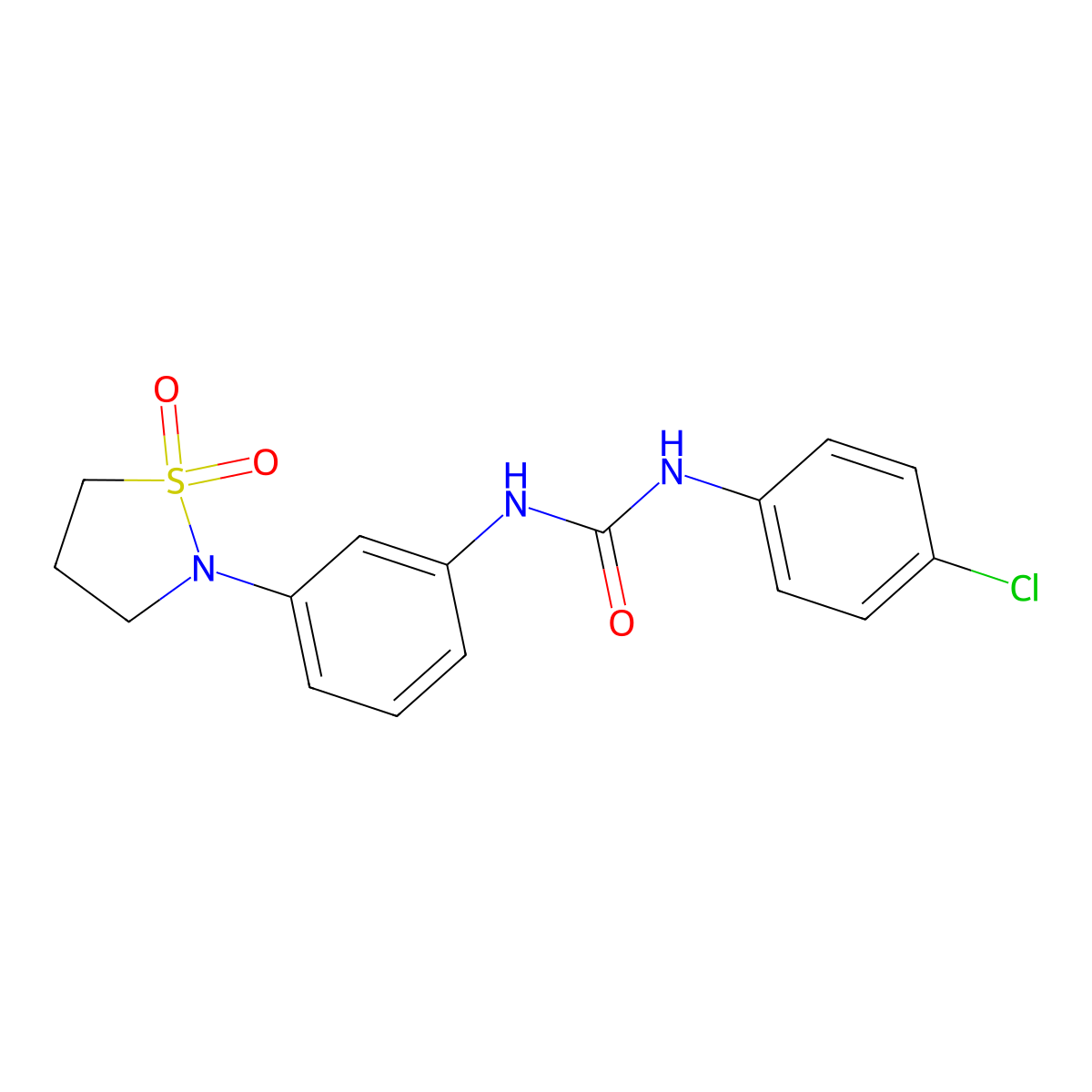 1-(4-Chlorophenyl)-3-(3-(1,1-dioxidoisothiazolidin-2-yl)phenyl)urea molecular structure, CAS 1203076-15-6