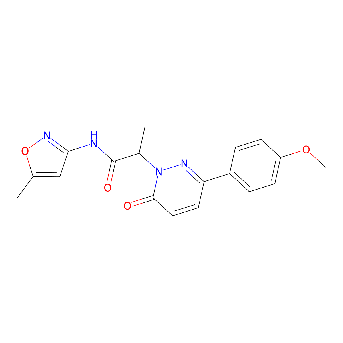 2-(3-(4-methoxyphenyl)-6-oxopyridazin-1(6H)-yl)-N-(5-methylisoxazol-3-yl)propanamide molecular structure, CAS 1203077-31-9