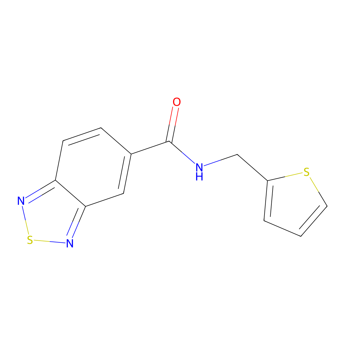 N-(thiophen-2-ylmethyl)benzo[c][1,2,5]thiadiazole-5-carboxamide molecular structure, CAS 1203078-14-1