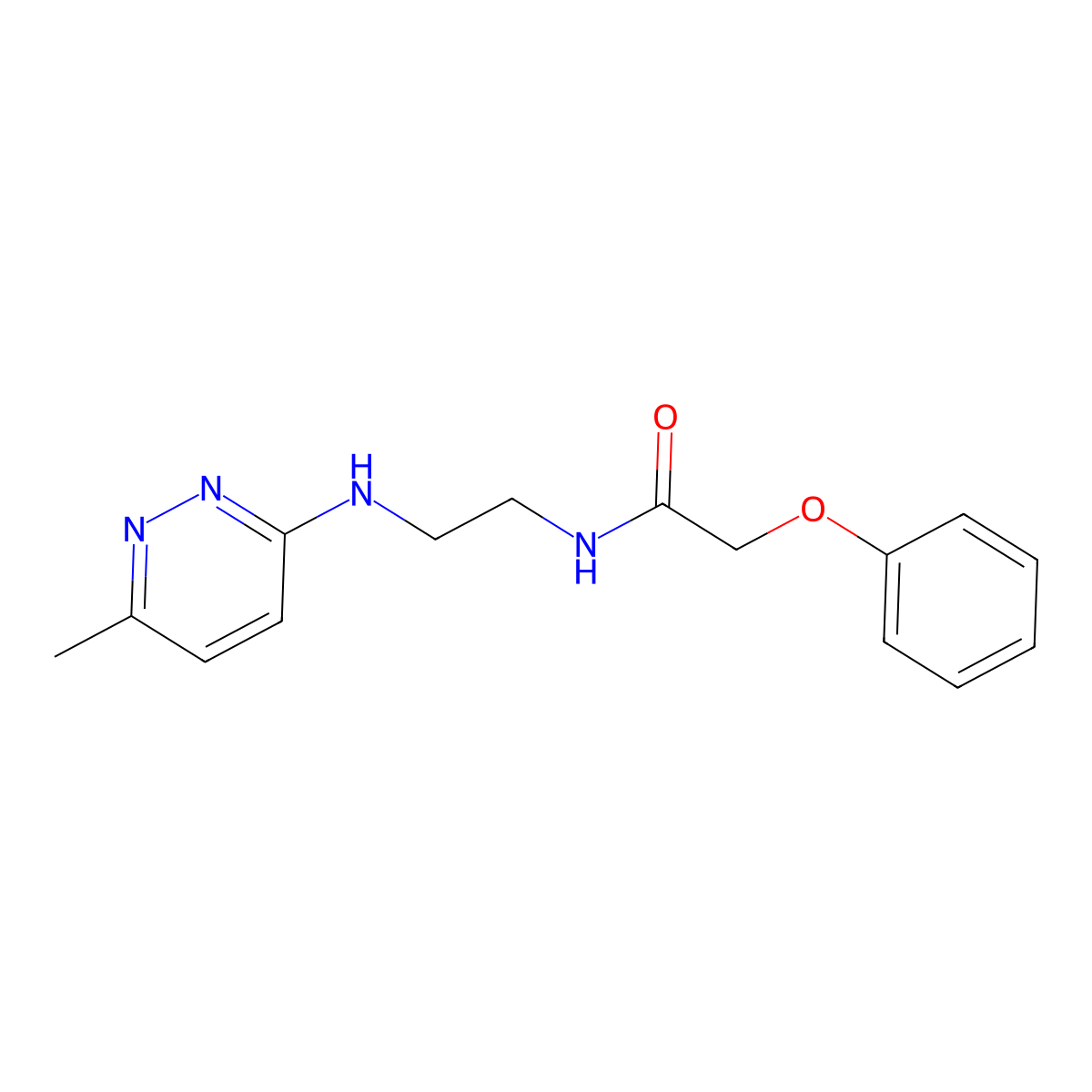 N-{2-[(6-methylpyridazin-3-yl)amino]ethyl}-2-phenoxyacetamide molecular structure, CAS 1203078-47-0