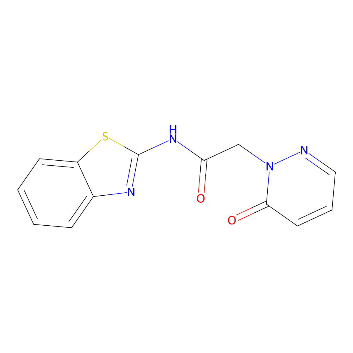 N-(benzo[d]thiazol-2-yl)-2-(6-oxopyridazin-1(6H)-yl)acetamide molecular structure, CAS 1203079-84-8