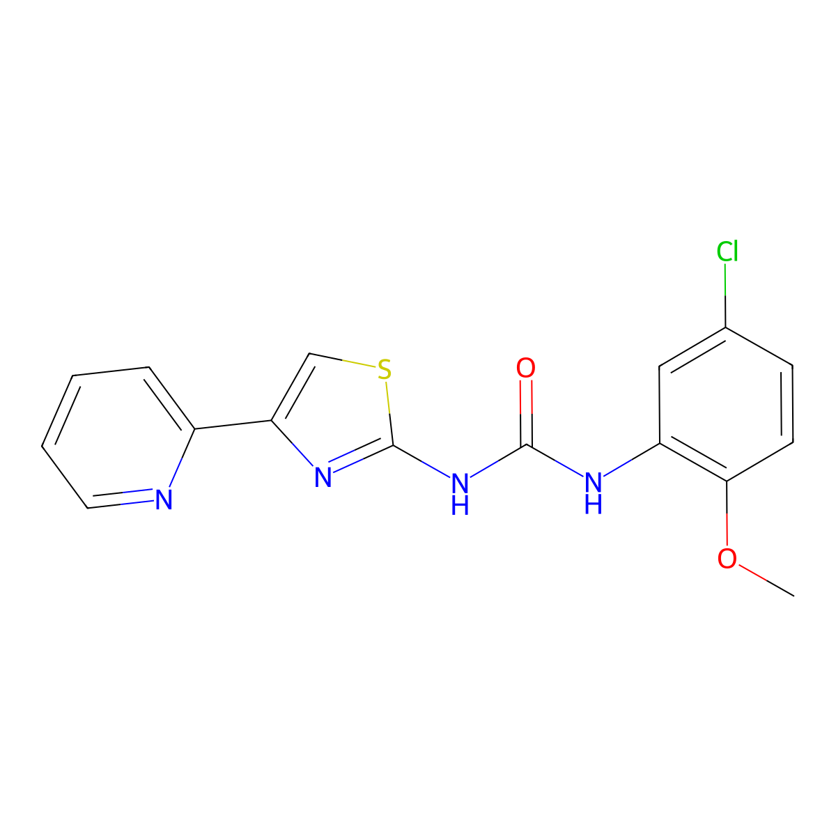 1-(5-Chloro-2-methoxyphenyl)-3-(4-(pyridin-2-yl)thiazol-2-yl)urea molecular structure, CAS 1203082-24-9