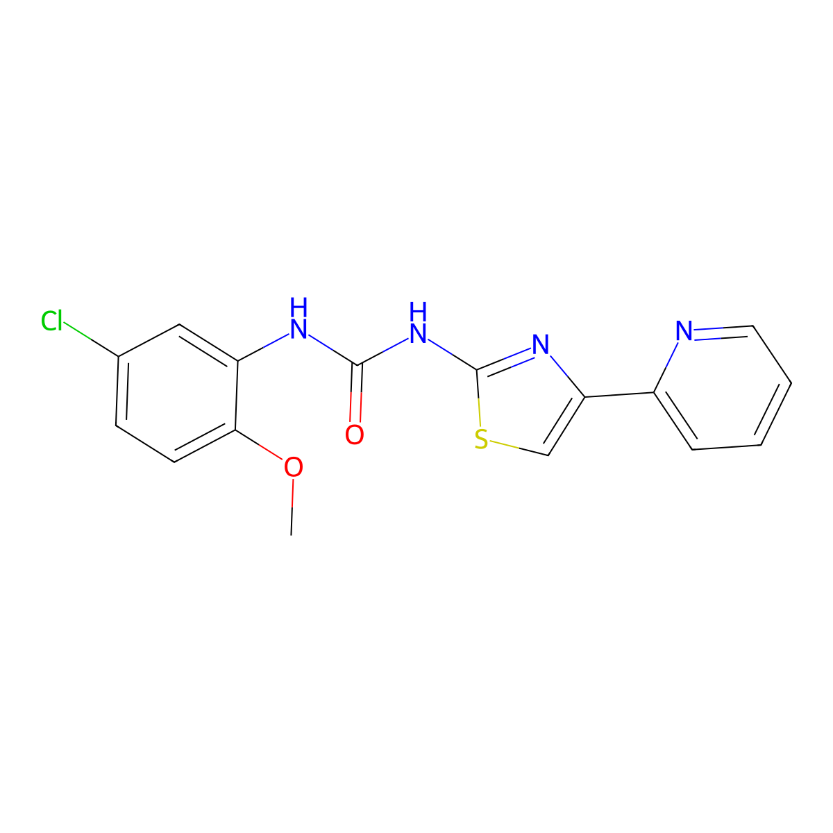 1-(5-Chloro-2-methoxyphenyl)-3-(4-(pyridin-2-yl)thiazol-2-yl)urea molecular structure, CAS 1203082-24-9