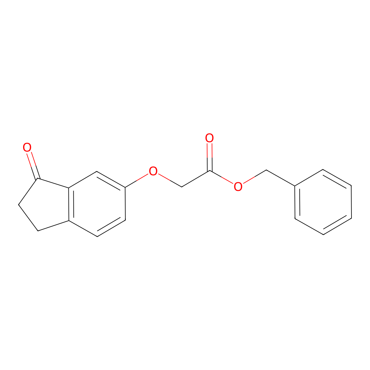 benzyl 2-((3-oxo-2,3-dihydro-1H-inden-5-yl)oxy)acetate molecular structure, CAS 1203082-57-8