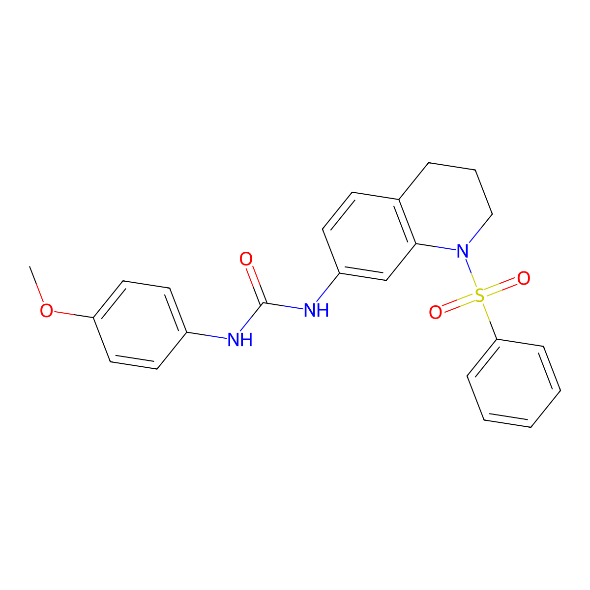 1-(4-Methoxyphenyl)-3-(1-(phenylsulfonyl)-1,2,3,4-tetrahydroquinolin-7-yl)urea molecular structure, CAS 1203082-79-4