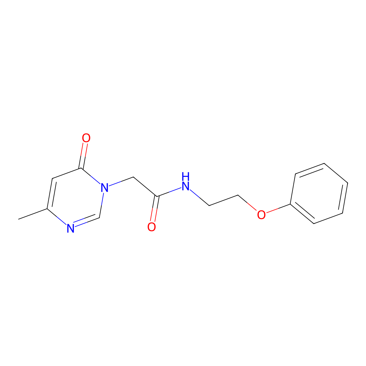2-(4-methyl-6-oxopyrimidin-1(6H)-yl)-N-(2-phenoxyethyl)acetamide molecular structure, CAS 1203083-24-2