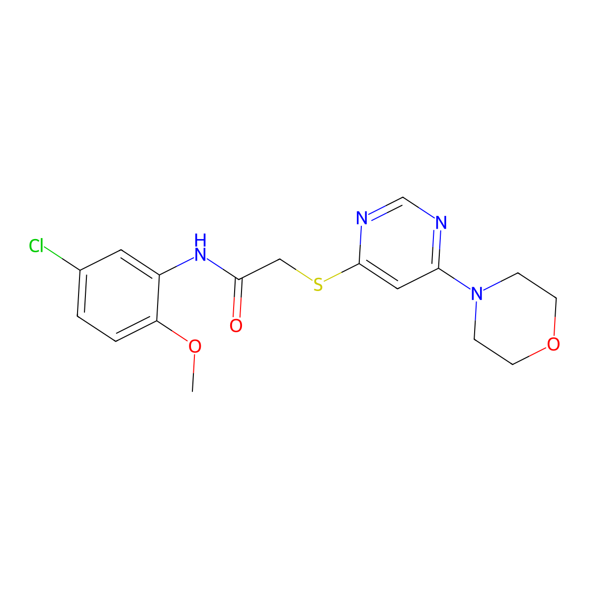 N-(5-chloro-2-methoxyphenyl)-2-((6-morpholinopyrimidin-4-yl)thio)acetamide molecular structure, CAS 1203083-28-6