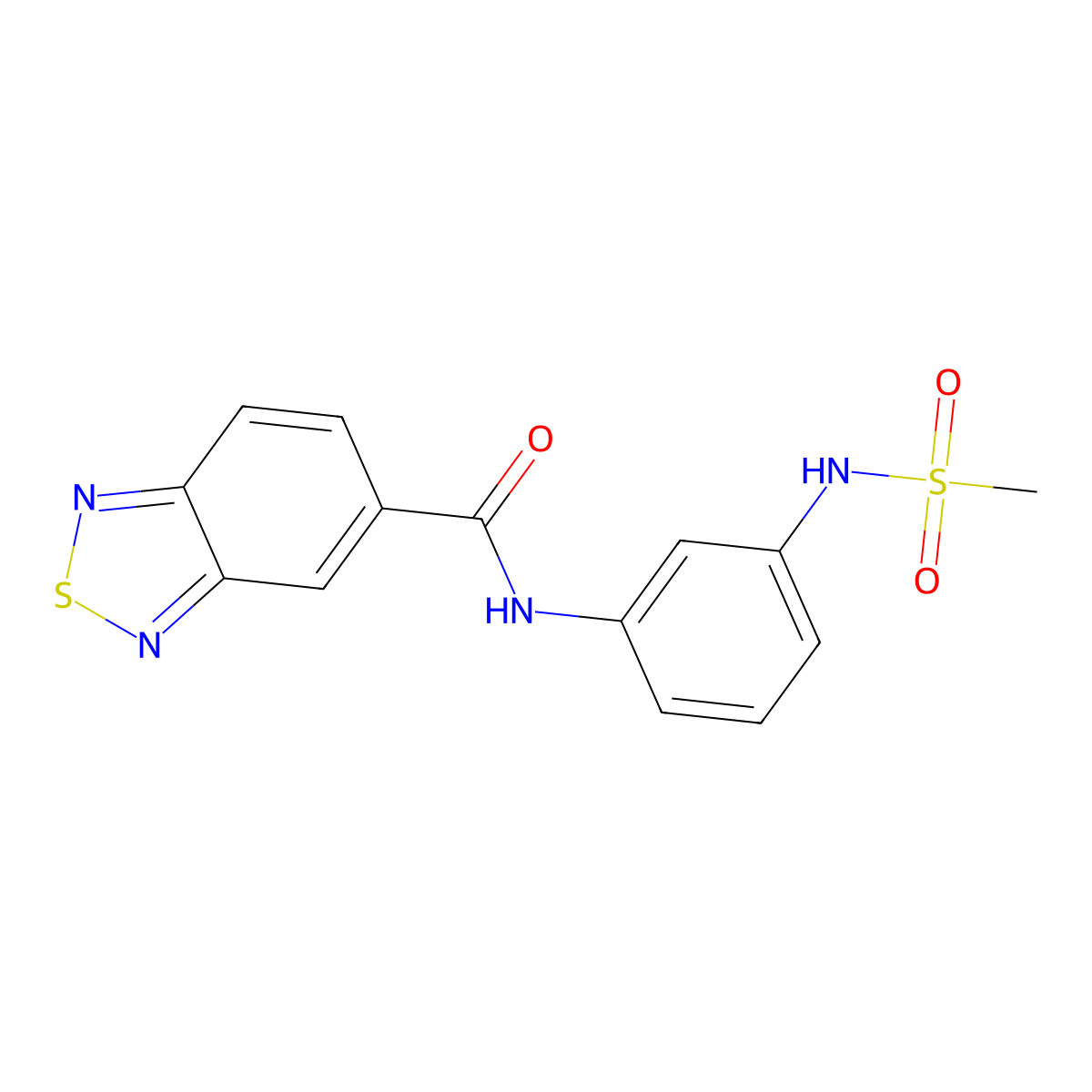 N-(3-methanesulfonamidophenyl)-2,1,3-benzothiadiazole-5-carboxamide molecular structure, CAS 1203084-46-1
