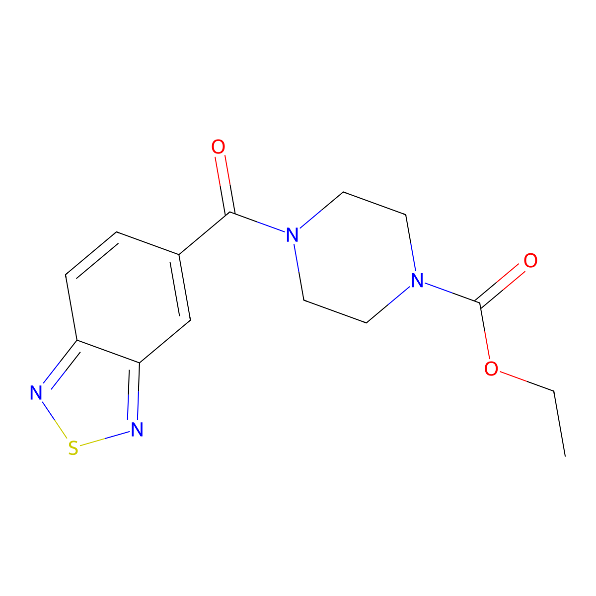 Ethyl 4-(benzo[c][1,2,5]thiadiazole-5-carbonyl)piperazine-1-carboxylate molecular structure, CAS 1203085-97-5