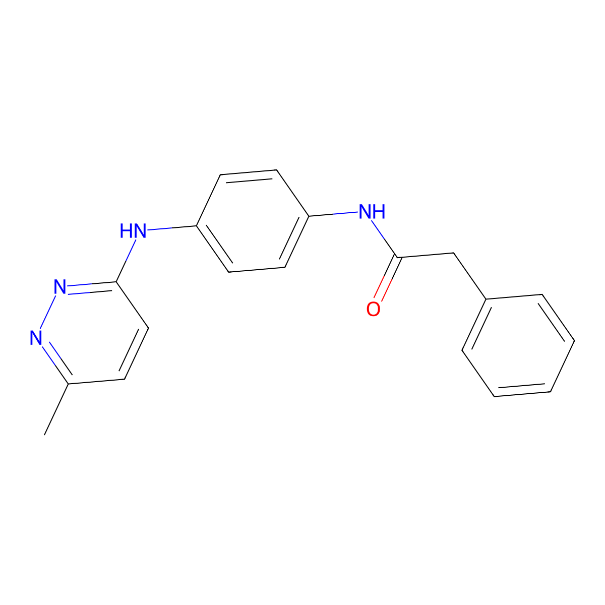 N-(4-((6-methylpyridazin-3-yl)amino)phenyl)-2-phenylacetamide molecular structure, CAS 1203086-25-2