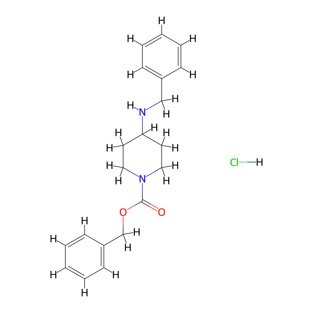 Benzyl 4-(benzylamino)piperidine-1-carboxylate hydrochloride molecular structure, CAS 1203087-22-2