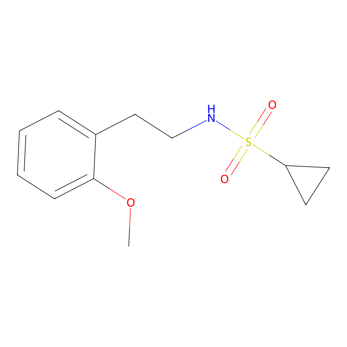 N-(2-methoxyphenethyl)cyclopropanesulfonamide molecular structure, CAS 1203087-24-4