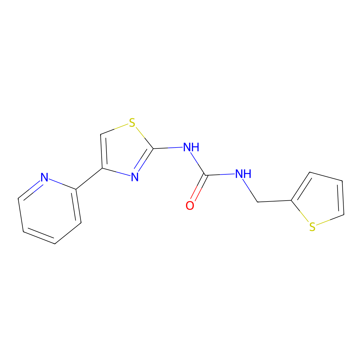 1-(4-(Pyridin-2-yl)thiazol-2-yl)-3-(thiophen-2-ylmethyl)urea molecular structure, CAS 1203088-10-1