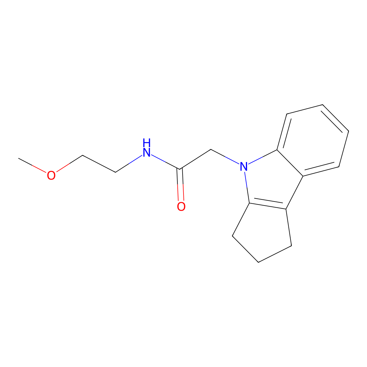 2-(2,3-dihydrocyclopenta[b]indol-4(1H)-yl)-N-(2-methoxyethyl)acetamide molecular structure, CAS 1203088-72-5
