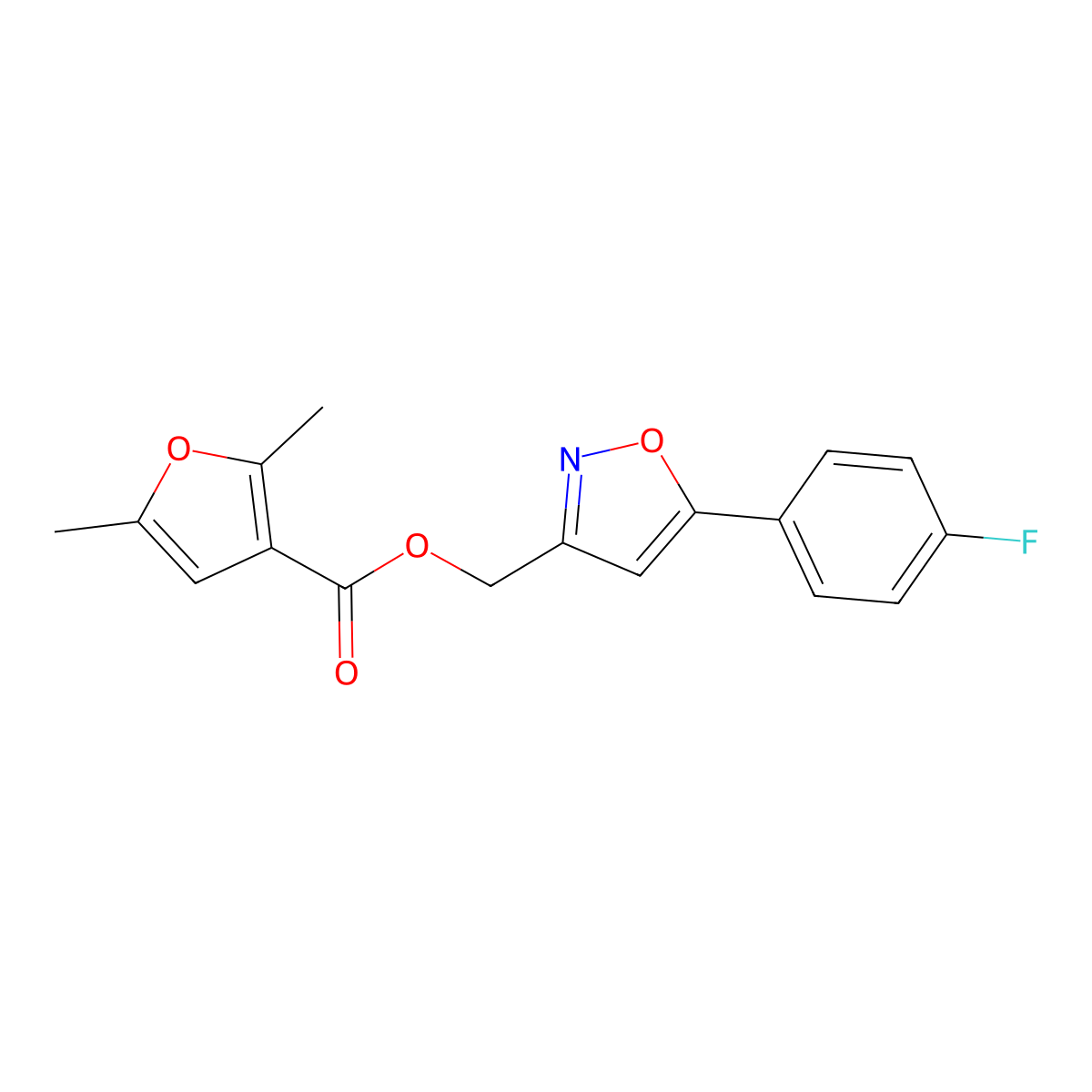[5-(4-Fluorophenyl)-1,2-oxazol-3-yl]methyl 2,5-dimethylfuran-3-carboxylate molecular structure, CAS 1203089-58-0