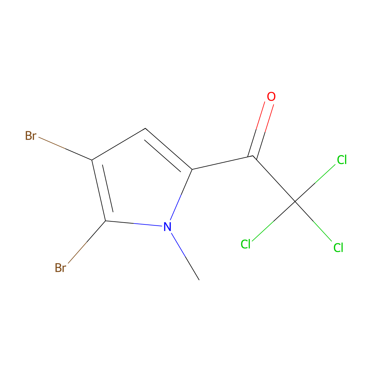 2,2,2-trichloro-1-(4,5-dibromo-1-methyl-1H-pyrrol-2-yl)ethan-1-one molecular structure, CAS 120309-50-4