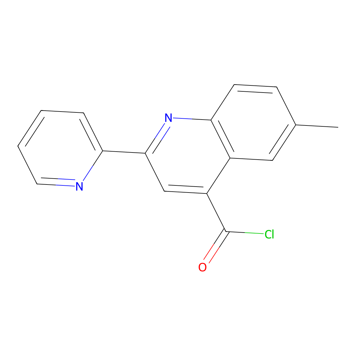 6-Methyl-2-pyridin-2-ylquinoline-4-carbonyl chloride hydrochloride molecular structure, CAS 1203090-75-8