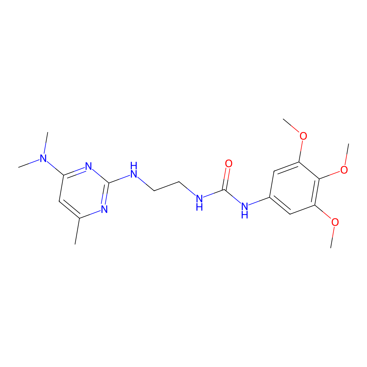 1-(2-((4-(Dimethylamino)-6-methylpyrimidin-2-yl)amino)ethyl)-3-(3,4,5-trimethoxyphenyl)urea molecular structure, CAS 1203093-73-5