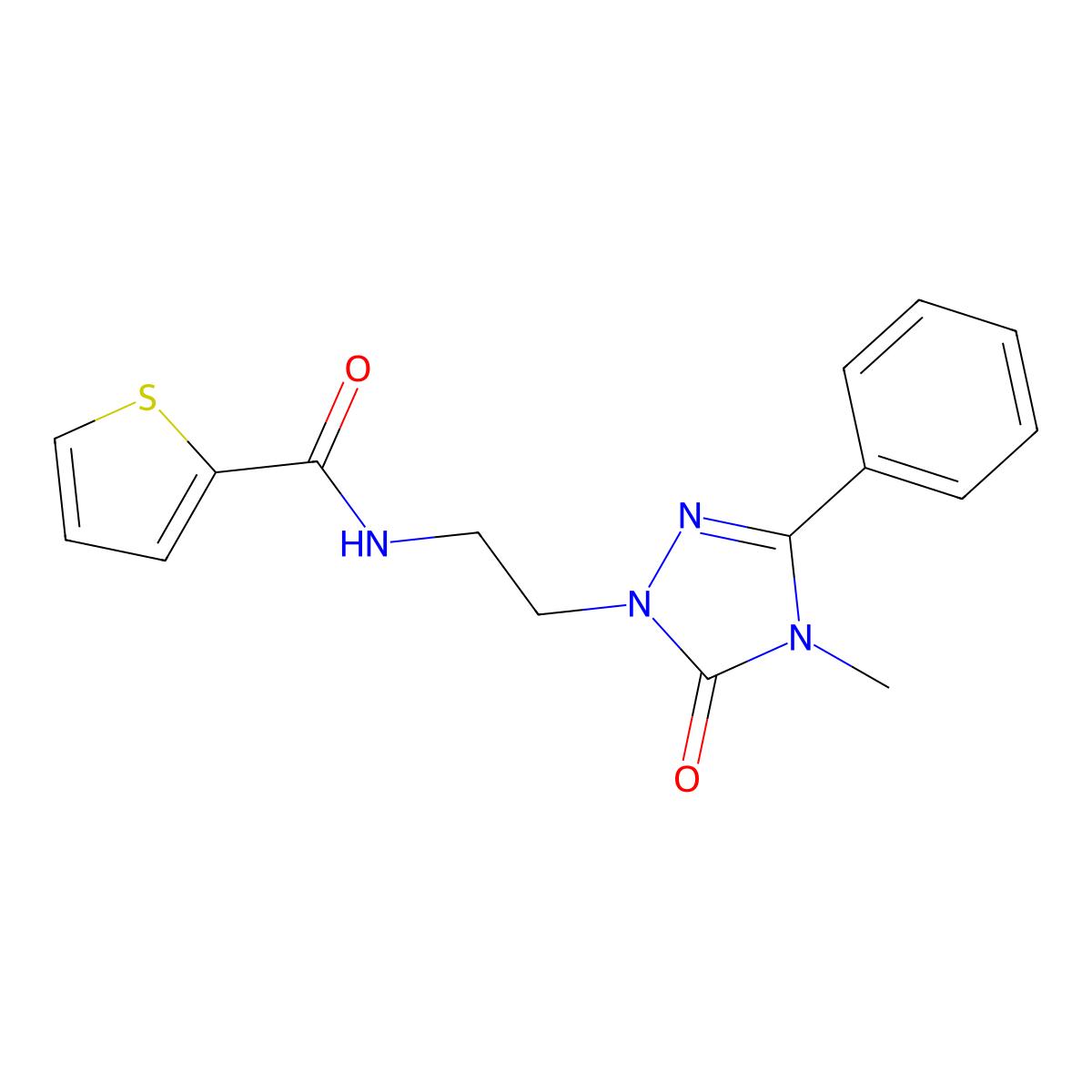 N-[2-(4-methyl-5-oxo-3-phenyl-4,5-dihydro-1H-1,2,4-triazol-1-yl)ethyl]thiophene-2-carboxamide molecular structure, CAS 1203095-94-6