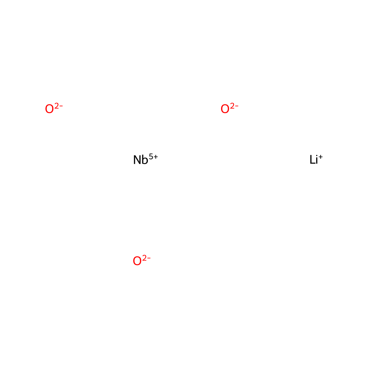 Lithium niobate molecular structure, CAS 12031-63-9