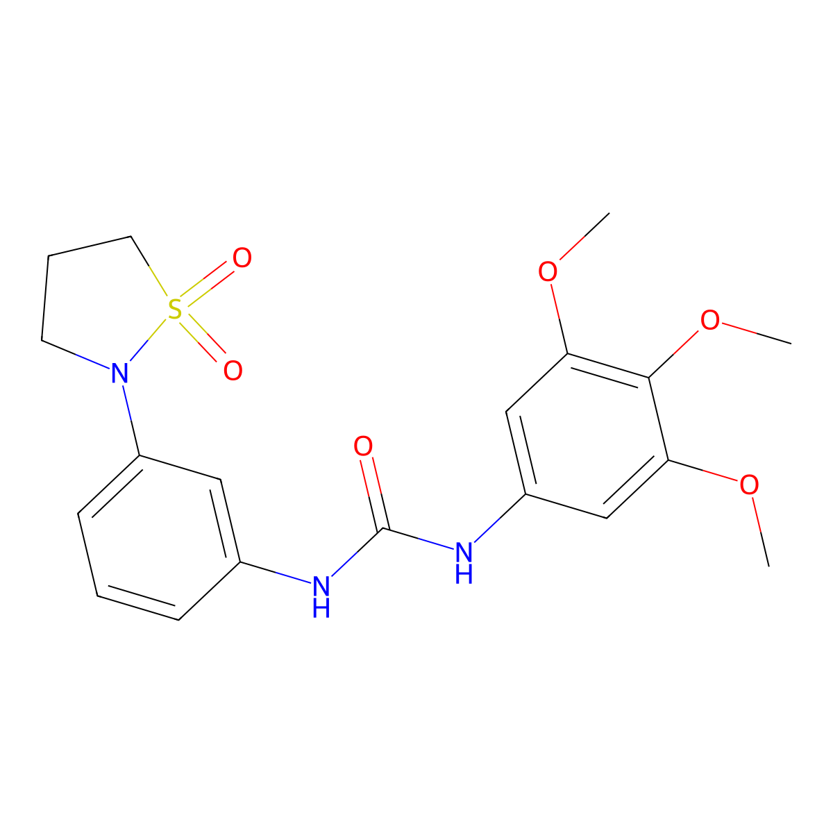 1-(3-(1,1-Dioxidoisothiazolidin-2-yl)phenyl)-3-(3,4,5-trimethoxyphenyl)urea molecular structure, CAS 1203100-01-9
