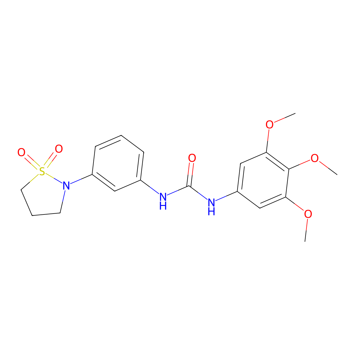 1-(3-(1,1-Dioxidoisothiazolidin-2-yl)phenyl)-3-(3,4,5-trimethoxyphenyl)urea molecular structure, CAS 1203100-01-9