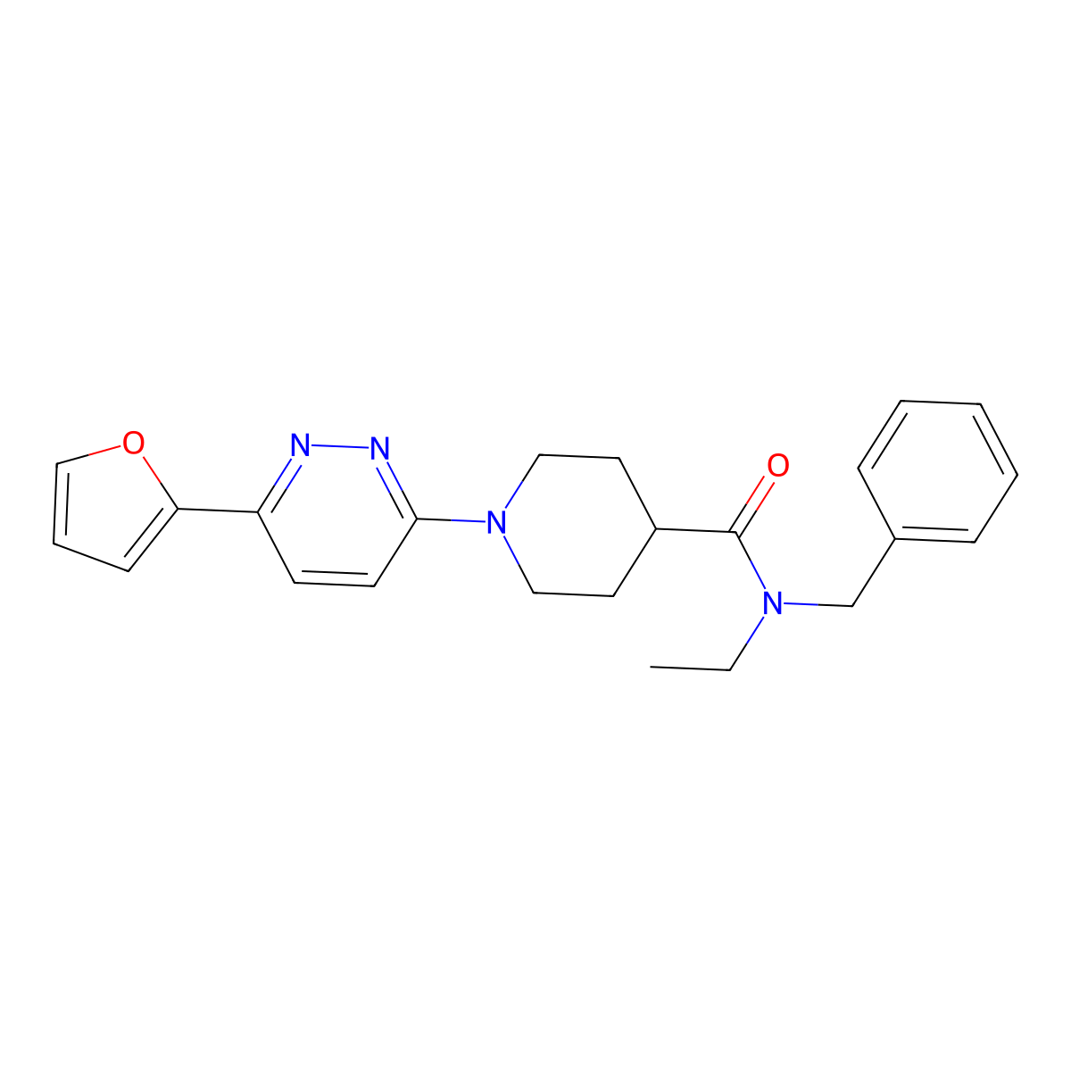 N-benzyl-N-ethyl-1-[6-(furan-2-yl)pyridazin-3-yl]piperidine-4-carboxamide molecular structure, CAS 1203100-81-5