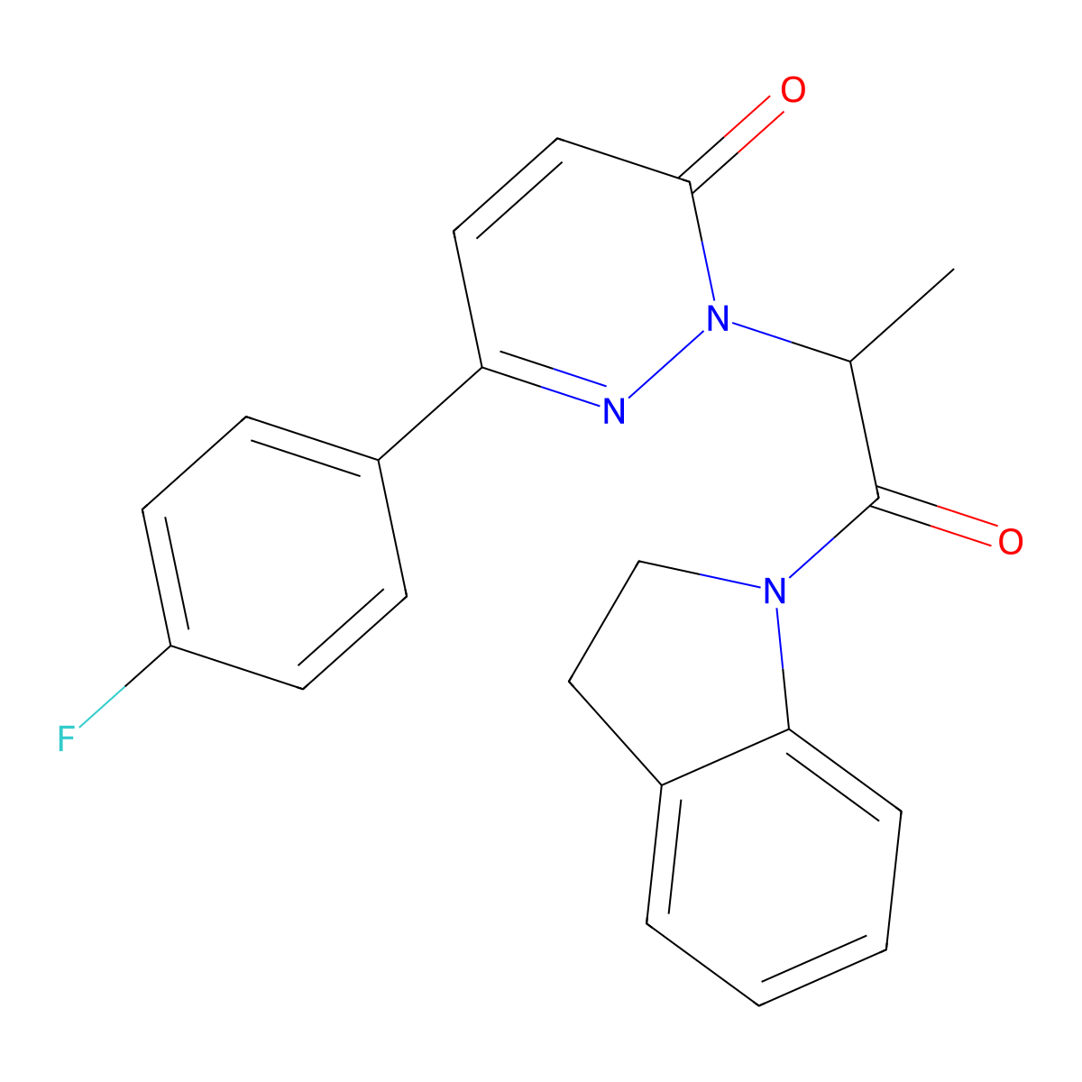 6-(4-fluorophenyl)-2-(1-(indolin-1-yl)-1-oxopropan-2-yl)pyridazin-3(2H)-one molecular structure, CAS 1203100-82-6