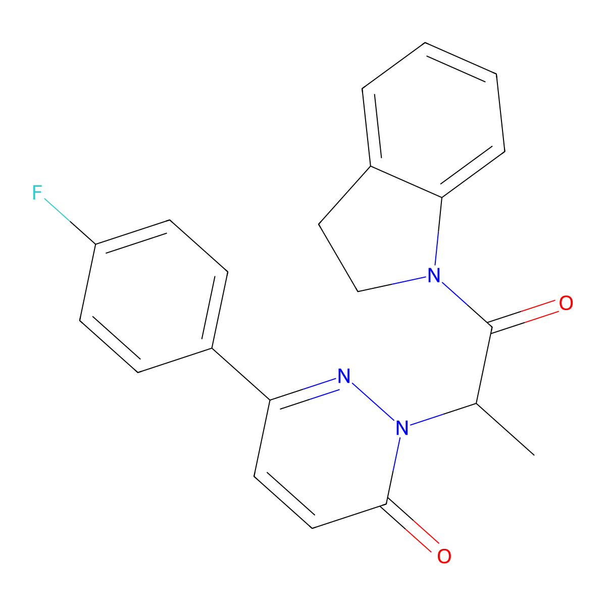 6-(4-fluorophenyl)-2-(1-(indolin-1-yl)-1-oxopropan-2-yl)pyridazin-3(2H)-one molecular structure, CAS 1203100-82-6