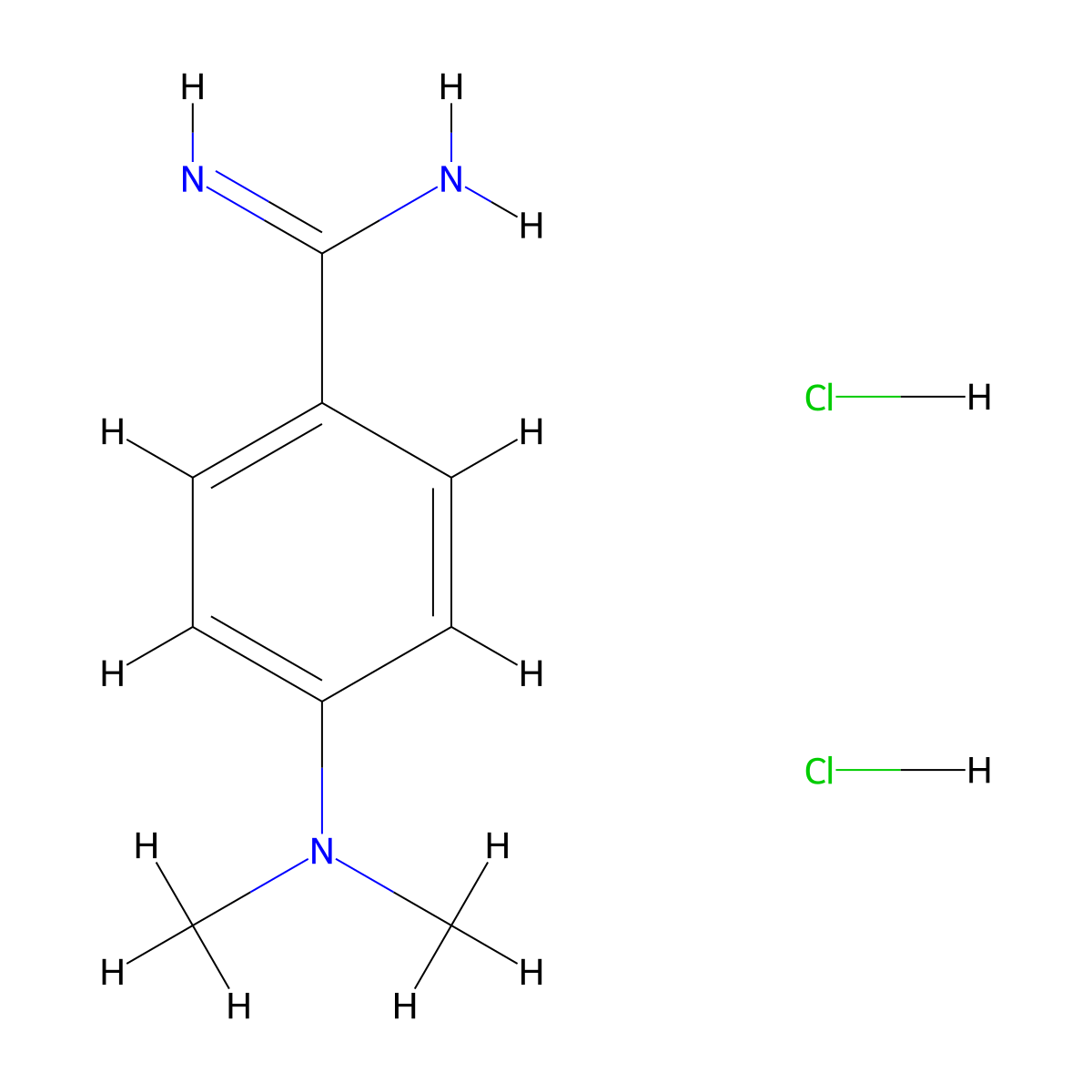 4-(Dimethylamino)benzene-1-carboximidamide dihydrochloride molecular structure, CAS 1203101-29-4