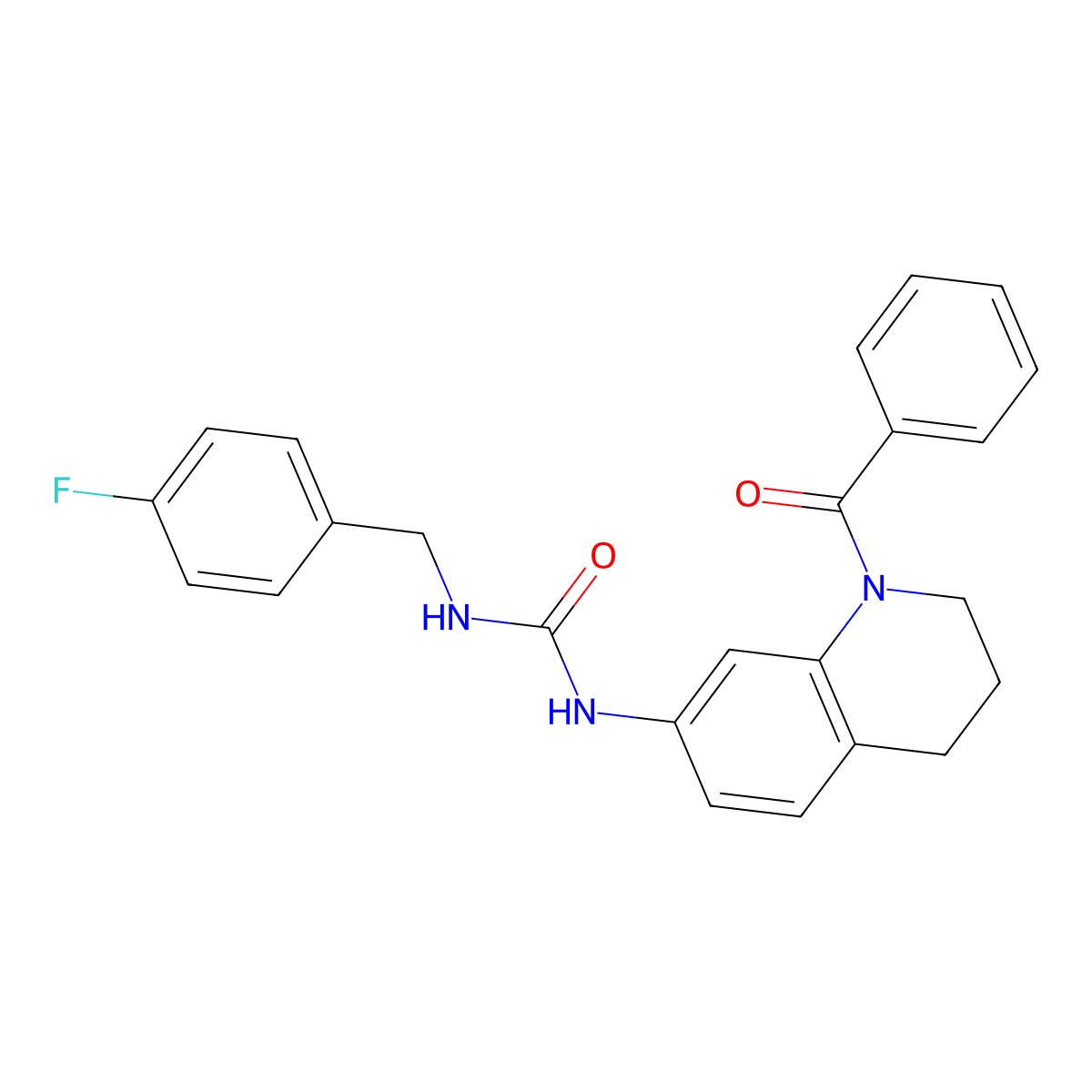 1-(1-Benzoyl-1,2,3,4-tetrahydroquinolin-7-yl)-3-(4-fluorobenzyl)urea molecular structure, CAS 1203101-46-5