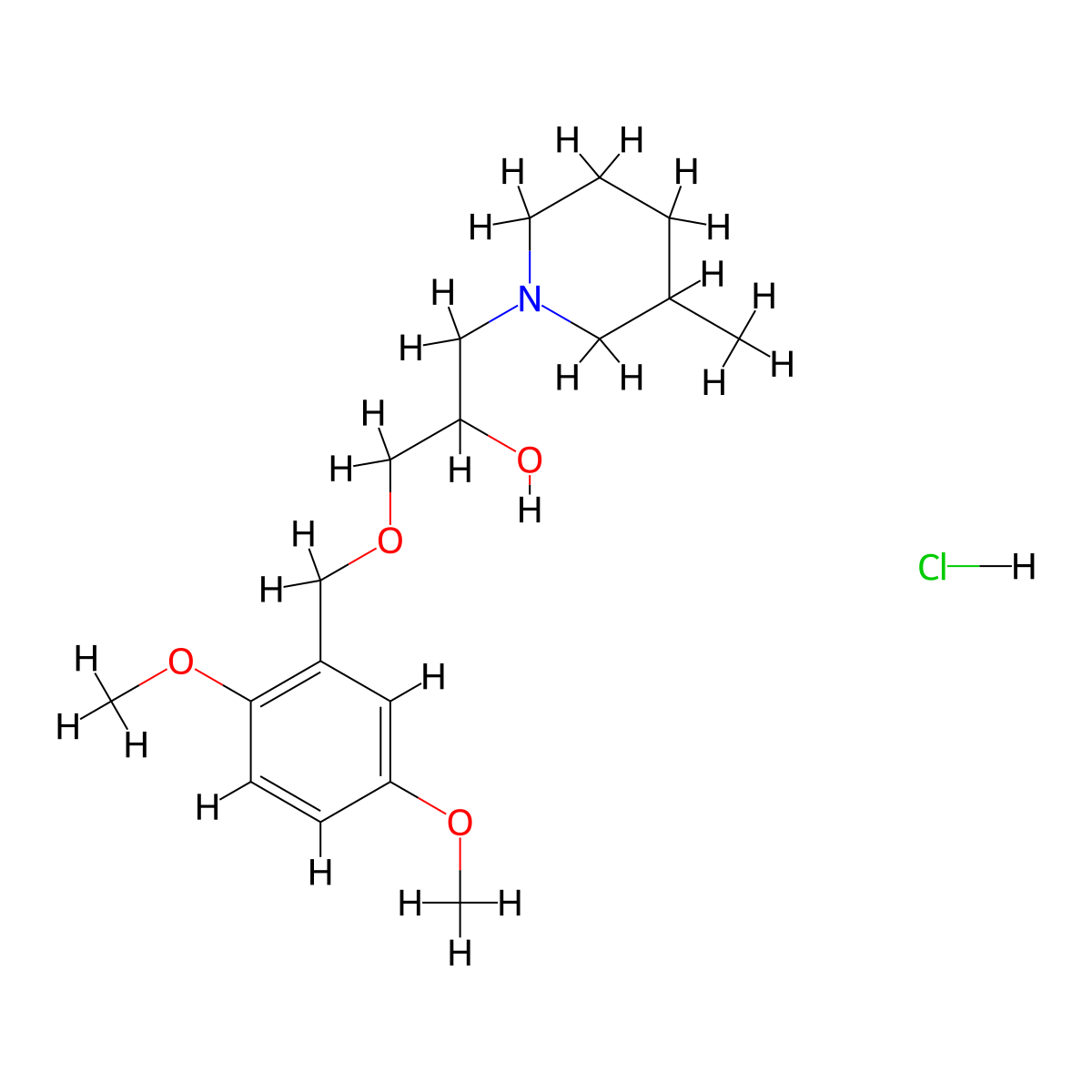 1-((2,5-Dimethoxybenzyl)oxy)-3-(3-methylpiperidin-1-yl)propan-2-ol hydrochloride molecular structure, CAS 1203102-45-7