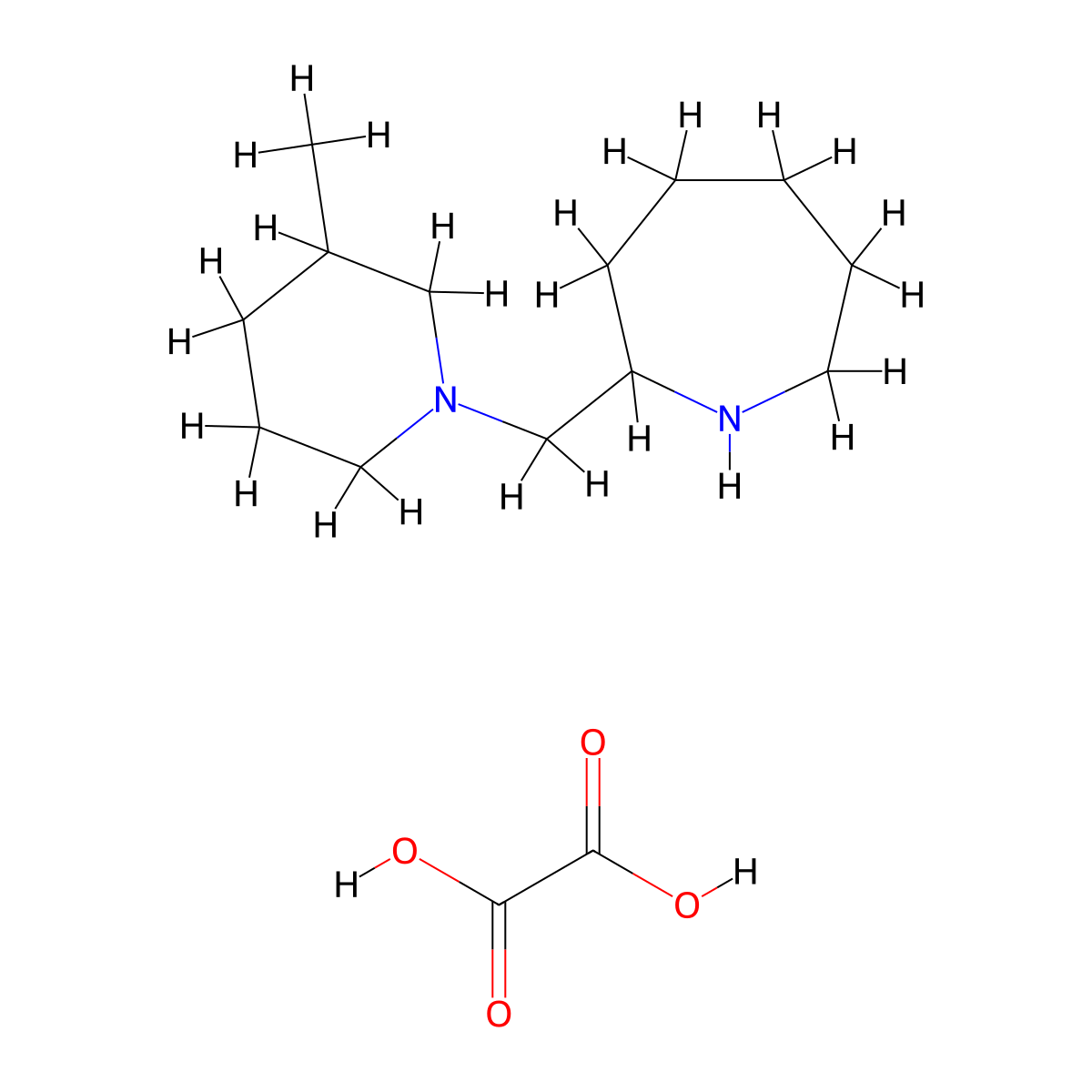 2-((3-Methylpiperidin-1-yl)methyl)azepane oxalate molecular structure, CAS 1203103-46-1