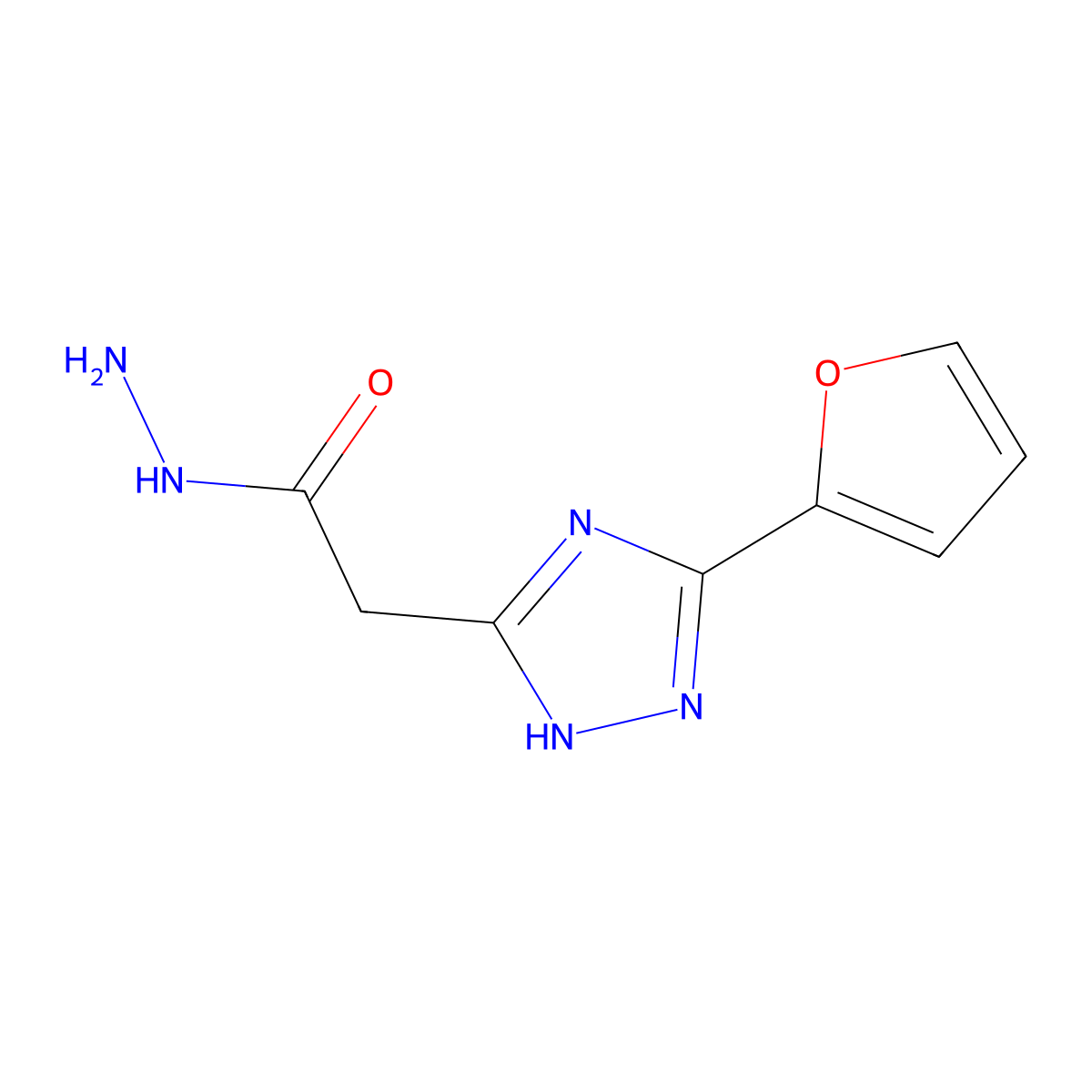 2-(3-(2-furyl)-1H-1,2,4-triazol-5-yl)acetohydrazide molecular structure, CAS 1203103-83-6