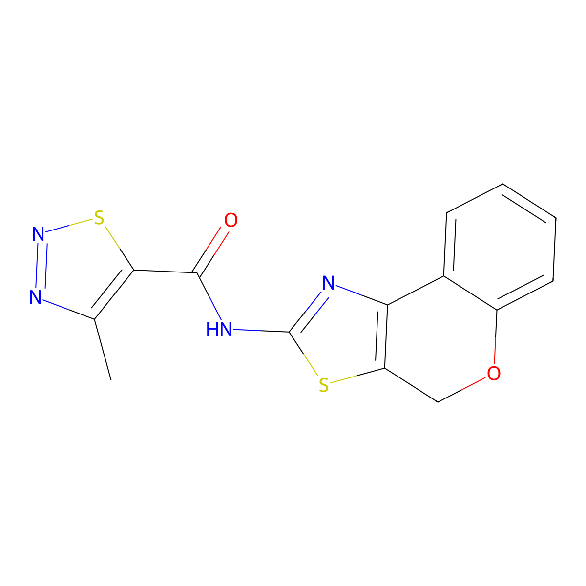 N-(4H-chromeno[4,3-d]thiazol-2-yl)-4-methyl-1,2,3-thiadiazole-5-carboxamide molecular structure, CAS 1203104-42-0