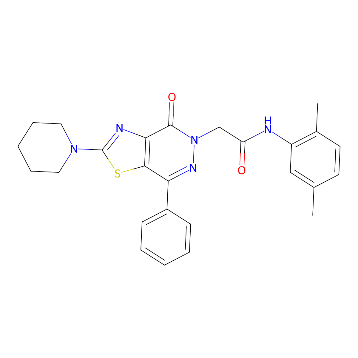 N-(2,5-dimethylphenyl)-2-(4-oxo-7-phenyl-2-(piperidin-1-yl)thiazolo[4,5-d]pyridazin-5(4H)-yl)acetamide molecular structure, CAS 1203105-54-7