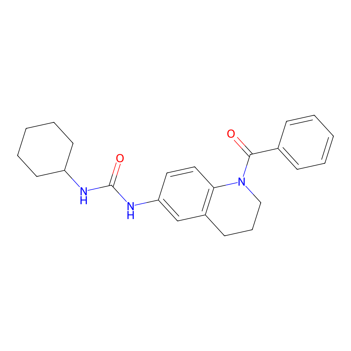 3-(1-Benzoyl-1,2,3,4-tetrahydroquinolin-6-yl)-1-cyclohexylurea molecular structure, CAS 1203106-40-4