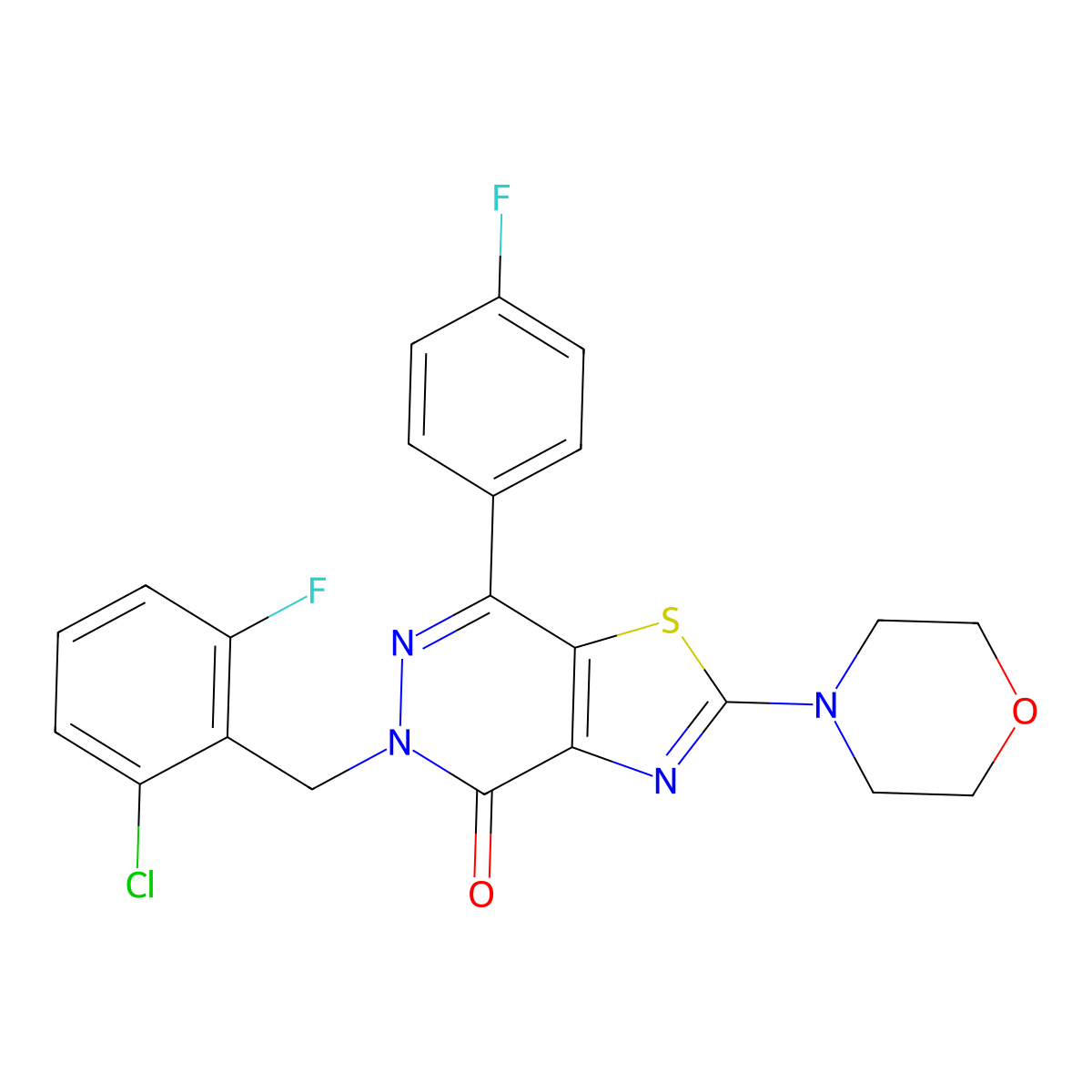 5-(2-chloro-6-fluorobenzyl)-7-(4-fluorophenyl)-2-morpholinothiazolo[4,5-d]pyridazin-4(5H)-one molecular structure, CAS 1203106-52-8