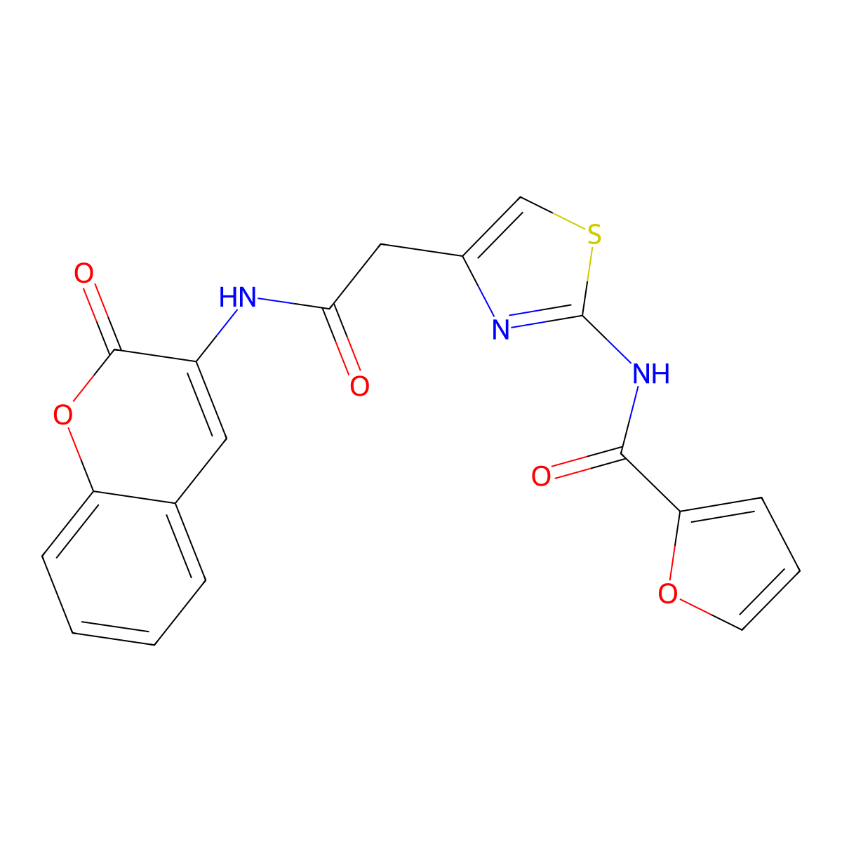 N-(4-(2-oxo-2-((2-oxo-2H-chromen-3-yl)amino)ethyl)thiazol-2-yl)furan-2-carboxamide molecular structure, CAS 1203109-33-4