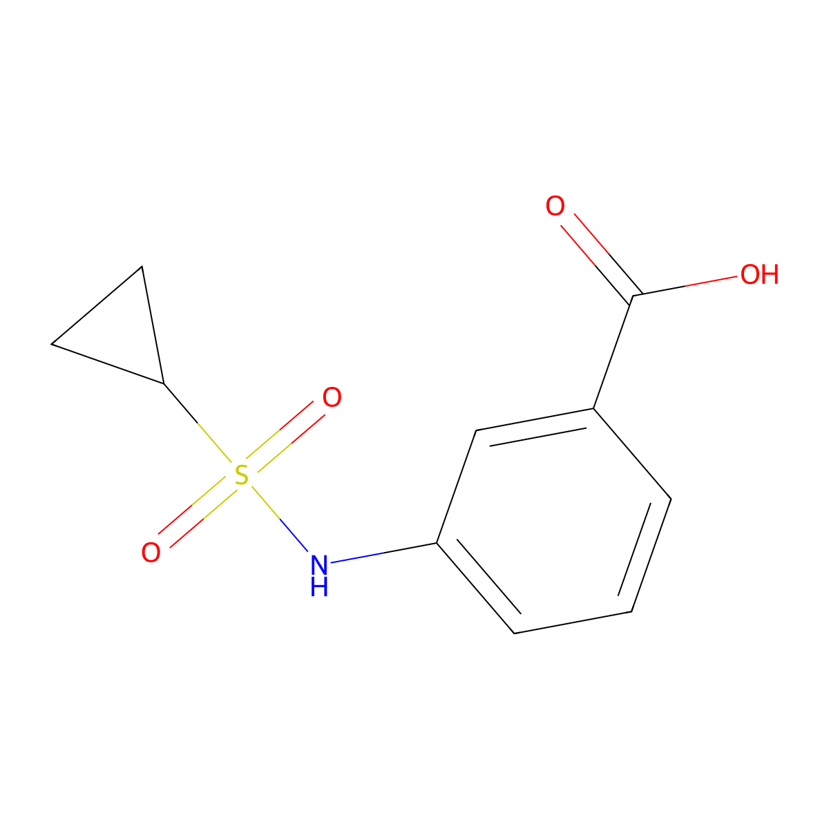 3-Cyclopropanesulfonamidobenzoic acid molecular structure, CAS 1203110-28-4